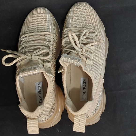 STEVE MADDEN WOMEN'S MAXIMA CHUNKY GLITZ DUSTY TAUPE SIZE 10M - Picture 3 of 10